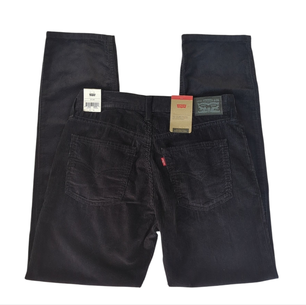 NWT Levi's Original Style Corduroy Pants 27 x 30 Black Pockets